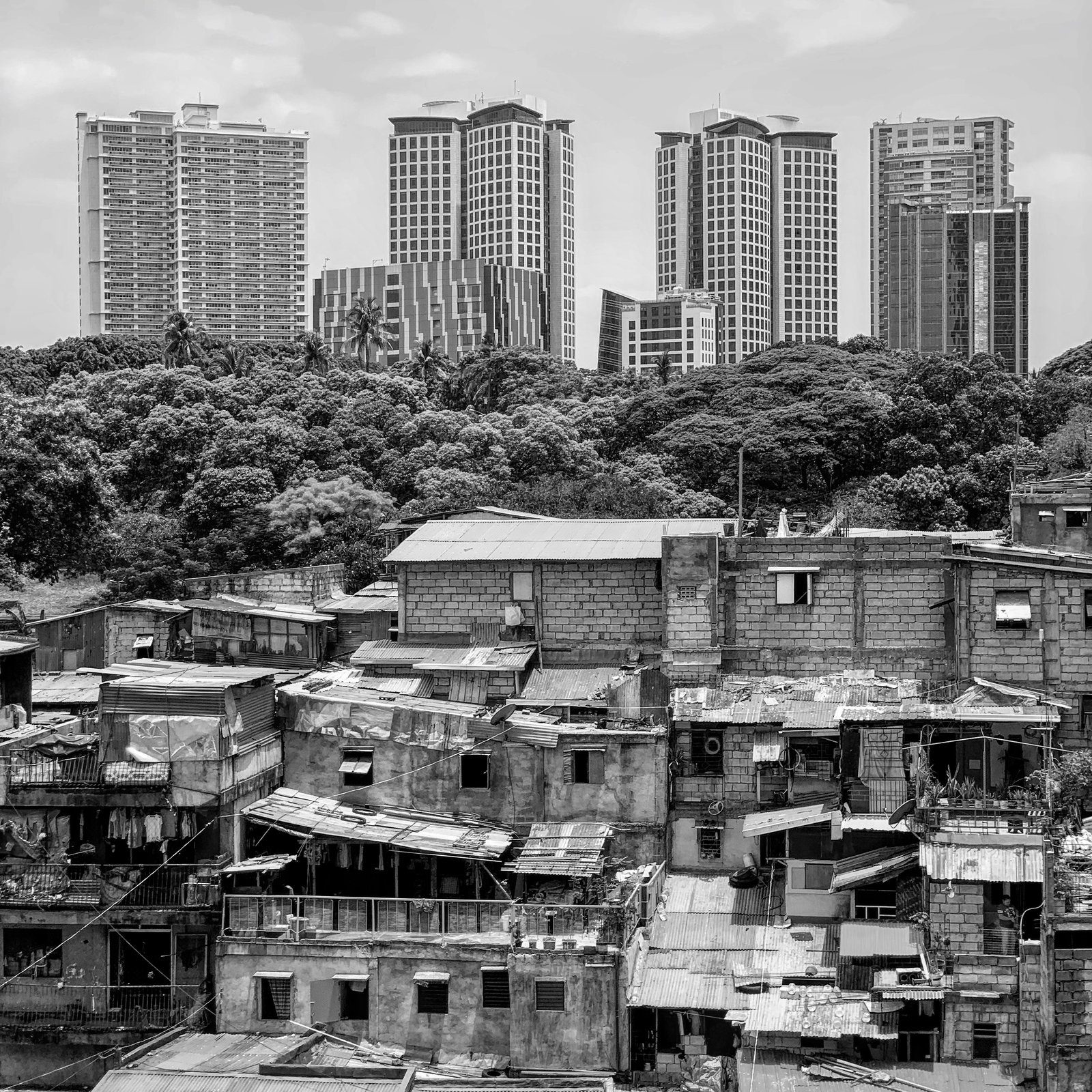 Towering, a black-and-white Chromaluxe print from Manila